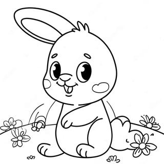 Niedlicher weißer Hase Ausmalbild | Weiß Ausmalbild