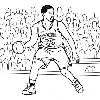 Klay Thompson Action Shot Ausmalbild | Klay Thompson Ausmalbild