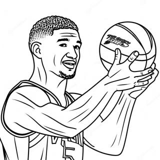 Klay Thompson Drei-Punkte-Wurf Ausmalbild | Klay Thompson Ausmalbild