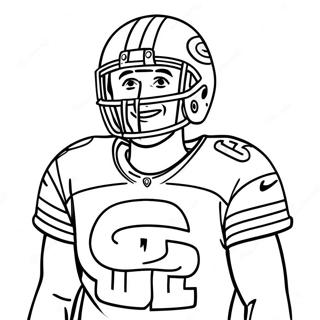 Fröhlicher Green Bay Packers Fan Ausmalbild | Green Bay Packers Ausmalbild