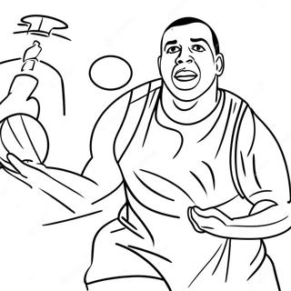 Magic Johnson Basketball Ausmalbild | Magischer Johnson Ausmalbild