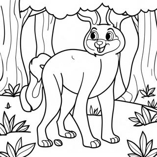 Buntes Klombo im Wald Ausmalbild | Klombo Ausmalbild