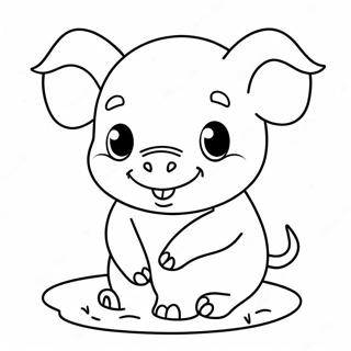 Niedliches Ferkel Ausmalbild | Ferkel Ausmalbild