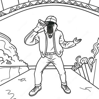 Pop Smoke auf der Bühne Ausmalbild | Pop Smoke Ausmalbild