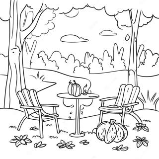 Gemütliche Herbstszene Ausmalbild | Bobbie Goods Fall Ausmalbild