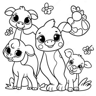 Niedliche Baby-Zoo-Tiere Ausmalbild | Zoo Tier Ausmalbild