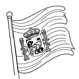 Lebendige Spanien Flagge Ausmalbild | Spanien Flagge Ausmalbild