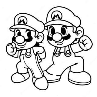 Abenteuerlicher Mario und Sonic Ausmalbild | Mario und Sonic Ausmalbild