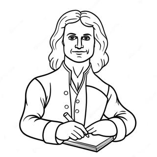 Isaac Newton Ausmalbild | Isaac Newton Ausmalbild