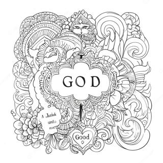 Majestätische Namen Gottes Ausmalbild | Namen Gottes Ausmalbild