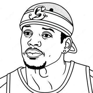 Allen Iverson Basketball Ausmalbild | Allen Iverson Ausmalbild