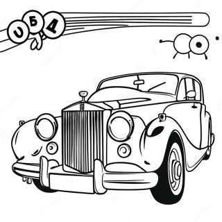 Klassischer Rolls Royce mit elegantem Design Ausmalbild | Rolls Royce Ausmalbild