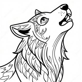 Heulendes Wolfsgesicht Ausmalbild | Wolfsgesicht Ausmalbild