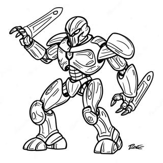 Bionicle Held in Aktion Ausmalbild | Bionicle Ausmalbild