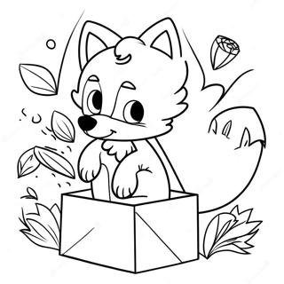 Niedliche Lankybox Foxy mit Freunden Ausmalbild | Lankybox Fuchs Ausmalbild