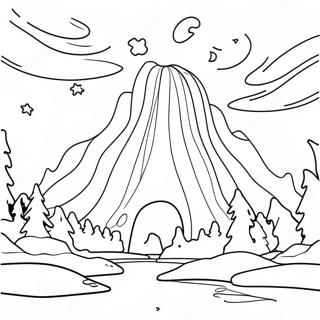 Magisches Aurora Borealis Ausmalbild | Aurora Ausmalbild