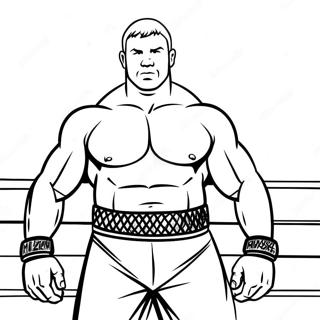 Brock Lesnar Muskulöse Pose Ausmalbild | Brock Lesnar Ausmalbild