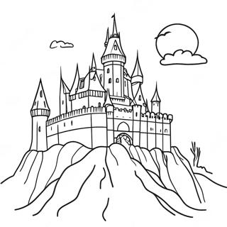 Draculas gruseliges Schloss Ausmalbild | Hotel Transsilvanien 2 Ausmalbild