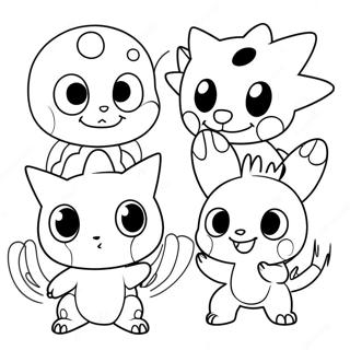 Niedliche Digimon Charaktere Ausmalbild | Digimon Ausmalbild