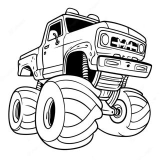 Ausmalbild vom Rampage Monster Truck | Zerstörung Ausmalbild