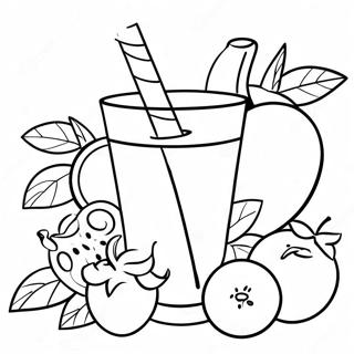 Bunter Fruchtsaft Ausmalbild | Saft Ausmalbild