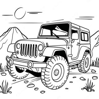 Offroad Jeep Abenteuer Ausmalbild | Jeep Abenteuer Ausmalbild