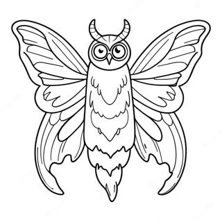 Mothman mythisches Wesen Ausmalbild | Mottenmann Ausmalbild