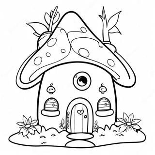 Verspielt Feenhaus Ausmalbild | Feengarten Ausmalbild