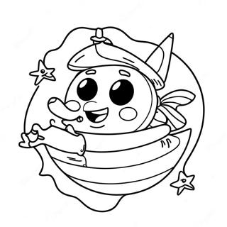 Bunter Neptun mit Sternen Ausmalbild | Neptun Ausmalbild