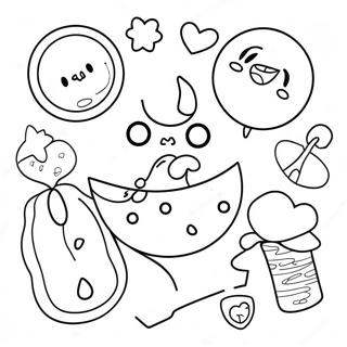 Kidcore Ästhetik Ausmalbild | Kindheitsstil Ausmalbild