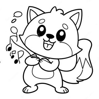 Niedliche Aggretsuko singend Ausmalbild | Aggretsuko Ausmalbild