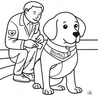 Servicehund in Ausbildung Ausmalbild | Diensthund Ausmalbild