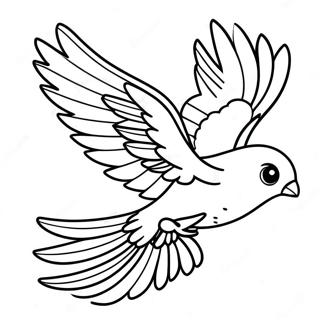 Bunter tropischer Vogel im Flug Ausmalbild | Tropischer Vogel Ausmalbild