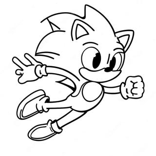 Sonic läuft schnell Ausmalbild | Vektor Sonic Ausmalbild