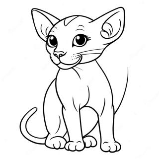 Verspielte Sphynx Katze Ausmalbild | Sphynx Katze Ausmalbild