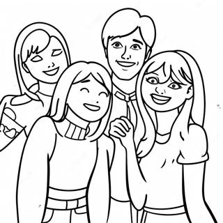 Lizzie McGuire mit Freunden Ausmalbild | Lizzie McGuire Ausmalbild