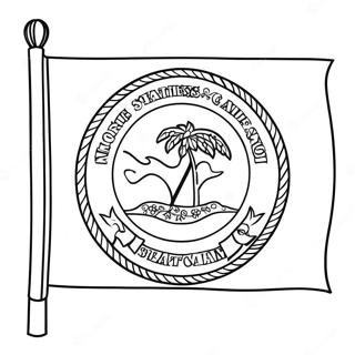 Ausmalbild der Flagge von North Carolina | North Carolina Ausmalbild