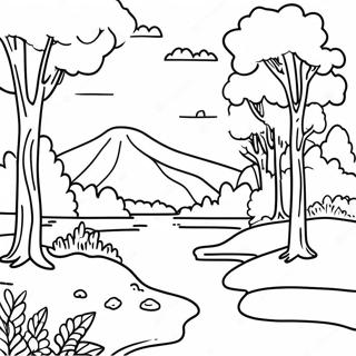 Schönes Ausmalbild der Landschaft von North Carolina | North Carolina Ausmalbild