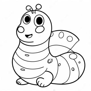 Niedliches Cartoon-Wurm Ausmalbild | Wurm Seiten Ausmalbild