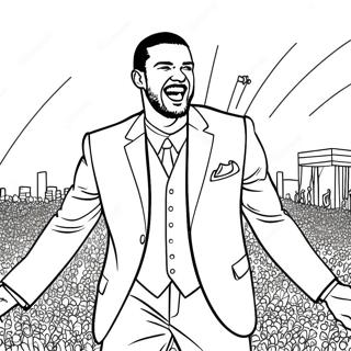 Justin Timberlake auf der Bühne Ausmalbild | Justin Timberlake Ausmalbild