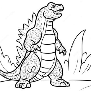 Realistisches Godzilla Ausmalbild | Realistischer Godzilla Ausmalbild