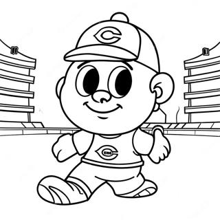 Cincinnati Reds Maskottchen Ausmalbild | Cincinnati Reds Ausmalbild