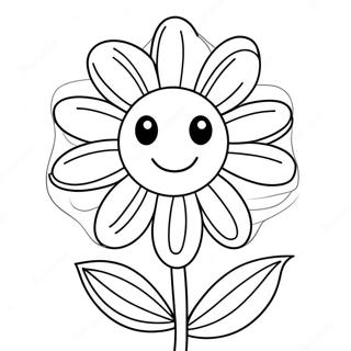 Niedliches Gänseblümchen mit lächelndem Gesicht Ausmalbild | Gänseblümchen Ausmalbild