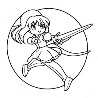 Seemann Saturn in Aktion Ausmalbild | Sailor Saturn Ausmalbild