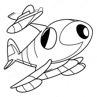 Jay Jay das Jetflugzeug hoch in der Luft Ausmalbild | Jay Jay das Jetflugzeug Ausmalbild