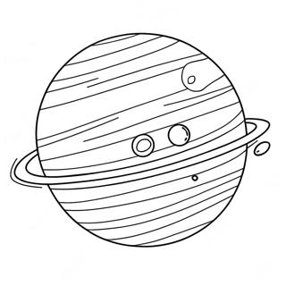 Uranus mit Ringen Ausmalbild | Uranus Ausmalbild