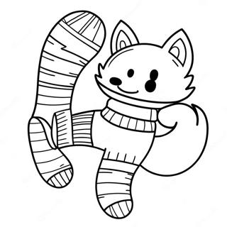 Fuchs in Socken Ausmalbild | Fuchs in Socken Ausmalbild
