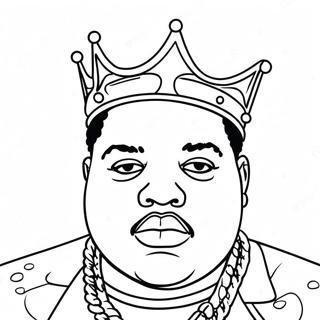Biggie Smalls mit Krone Ausmalbild | Biggie Smalls Ausmalbild