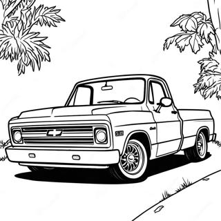 Chevy C10 im Vintage-Stil Ausmalbild | Chevy C10 Ausmalbild
