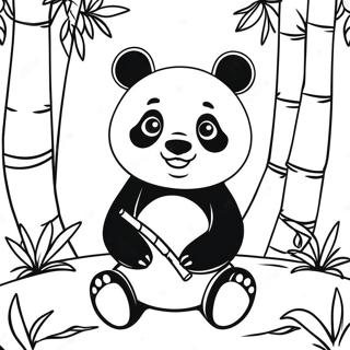 Niedlicher Panda im Bambuswald Ausmalbild | China Ausmalbild